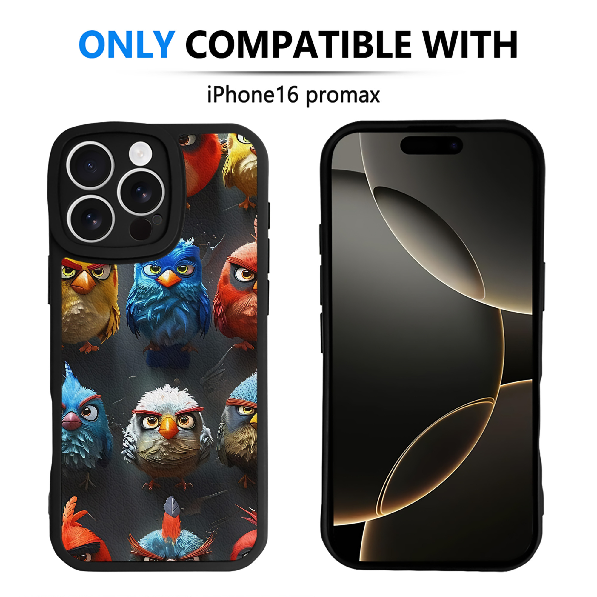 （画像用） Angry Birds アングリーバード 【iPhone 16シリーズ対応】シリコンスマホケース（レザー調） 材質：シリコン